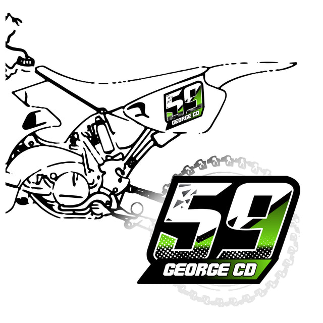 Personalize your racing experience with our custom number decals.