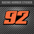Racing number sticker, unique design, cool style, custom number, 0 1 2 3 4 5 6 7 8 9, texting rider name
