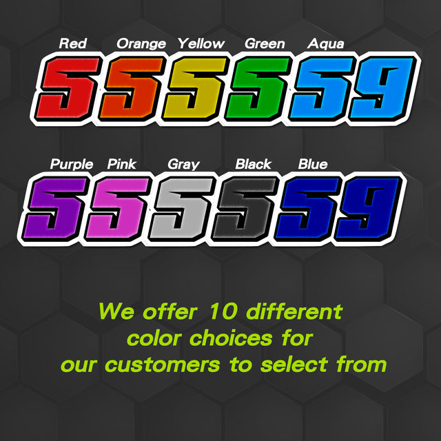 T30 Custom Racing Number Stickers Track Day Number Decals Rally Car Motocross Off-Road Bike - StickerBao Wheel Sticker Store