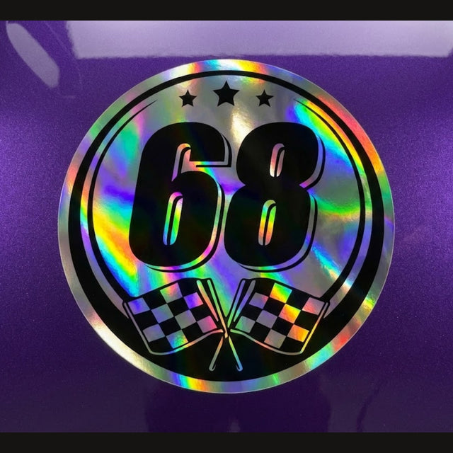 Custom Iridescent Racing Number Stickers for Cars (Set of 2) - RCC007 - StickerBao Wheel Sticker Store