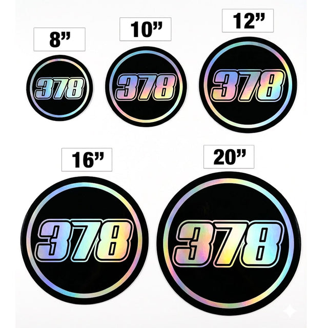 Custom Iridescent Racing Number Stickers for Cars (Set of 2) - RCC008 - StickerBao Wheel Sticker Store