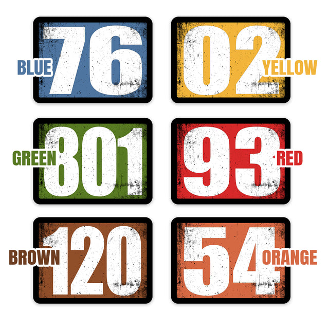 Custom Autocross Racing Car Numbers Sticker Retro Magnet Vinyl Decal 2 pieces Rectangle 4 inch 6 inch 8 inch 10 inch 12 inch 15 inch - StickerBao Wheel Sticker Store