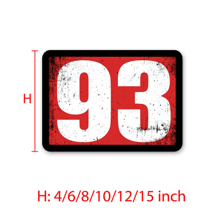 Custom Autocross Racing Car Numbers Sticker Retro Magnet Vinyl Decal 2 pieces Rectangle 4 inch 6 inch 8 inch 10 inch 12 inch 15 inch - StickerBao Wheel Sticker Store