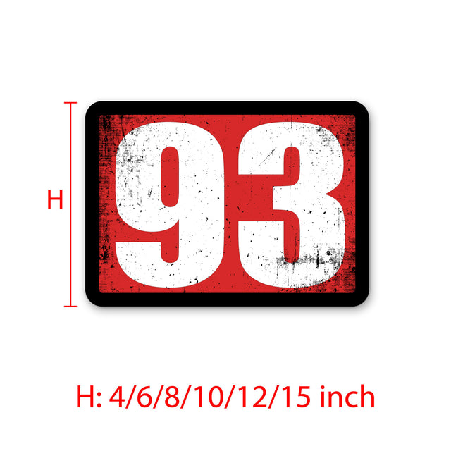 Custom Autocross Racing Car Numbers Sticker Retro Magnet Vinyl Decal 2 pieces Rectangle 4 inch 6 inch 8 inch 10 inch 12 inch 15 inch - StickerBao Wheel Sticker Store