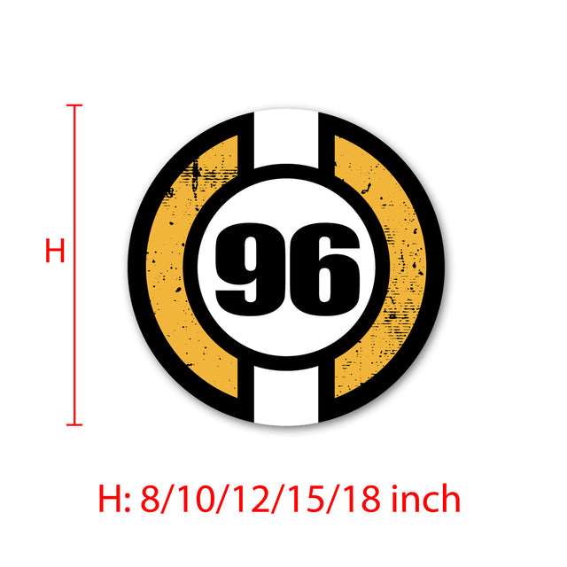 Retro Car Custom Racing Numbers Sticker Autocross Magnet Vinyl Decal 2 pieces Circle Diameter 8 inch 10 inch 12 inch 15 inch 18 inch - StickerBao Wheel Sticker Store