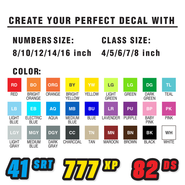 Custom SCCA Race Number Class Sticker Autocross Number Plate Class Magnet - SCCA02 Outline