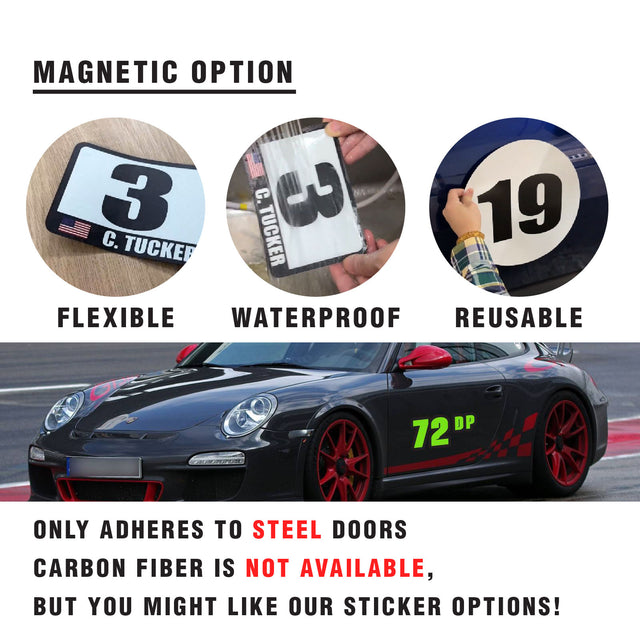 Custom SCCA Race Number Class Sticker Autocross Number Plate Class Magnet - SCCA02 Outline
