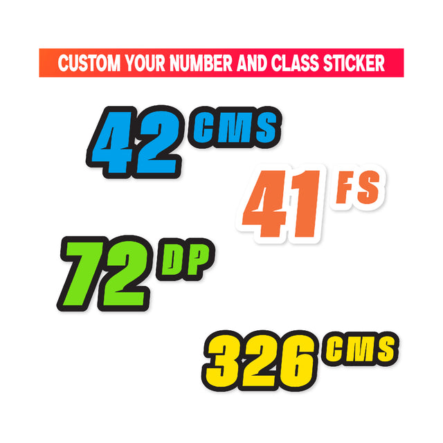 Custom SCCA Race Number Class Sticker Autocross Number Plate Class Magnet - SCCA02 Outline