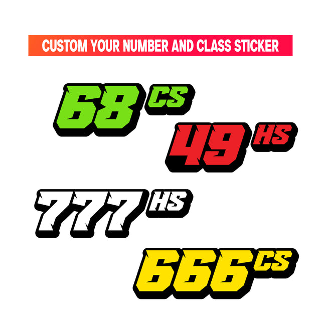 Custom SCCA Race Number Class Sticker Autocross Number Plate Class Magnet - SCCA04 3D Font