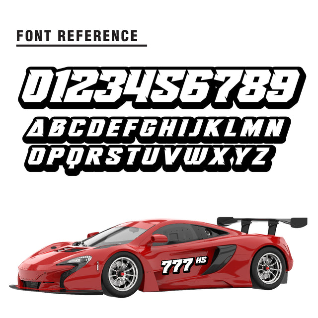 Custom SCCA Race Number Class Sticker Autocross Number Plate Class Magnet - SCCA04 3D Font