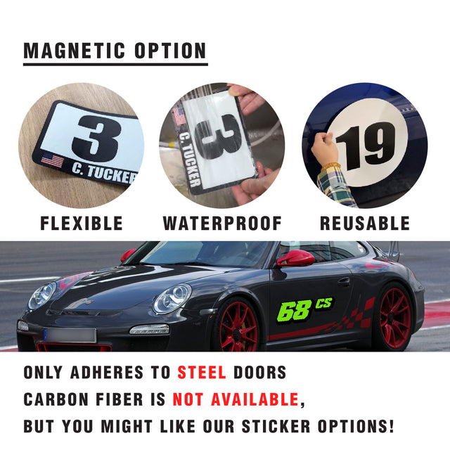 Custom SCCA Race Number Class Sticker Autocross Number Plate Class Magnet - SCCA04 3D Font