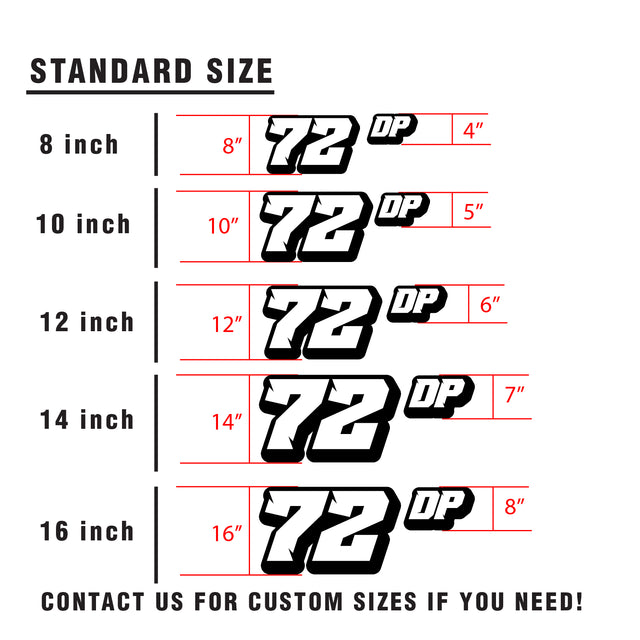 Custom SCCA Race Number Class Sticker Autocross Number Plate Class Magnet - SCCA04 3D Font