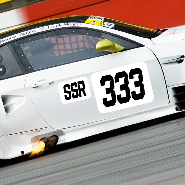 Custom SCCA Race Number Class Sticker Autocross Number Plate Class Magnet - SCCA05 Rectangle Black & White