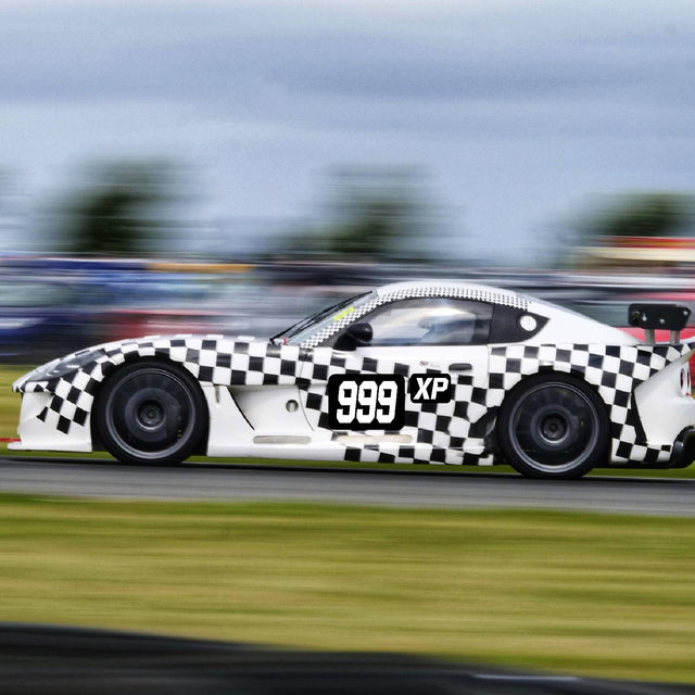 Custom SCCA Race Number Class Sticker Autocross Number Plate Class Magnet - SCCA05 Rectangle Black & White