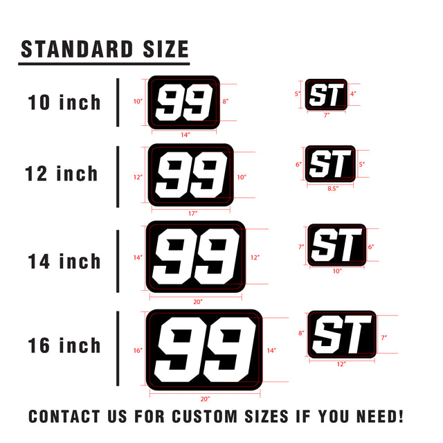 Custom SCCA Race Number Class Sticker Autocross Number Plate Class Magnet - SCCA05 Rectangle Black & White