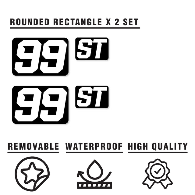 Custom SCCA Race Number Class Sticker Autocross Number Plate Class Magnet - SCCA05 Rectangle Black & White