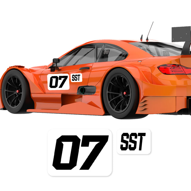 Custom SCCA Race Number Class Sticker Autocross Number Plate Class Magnet - SCCA05 Rectangle Black & White