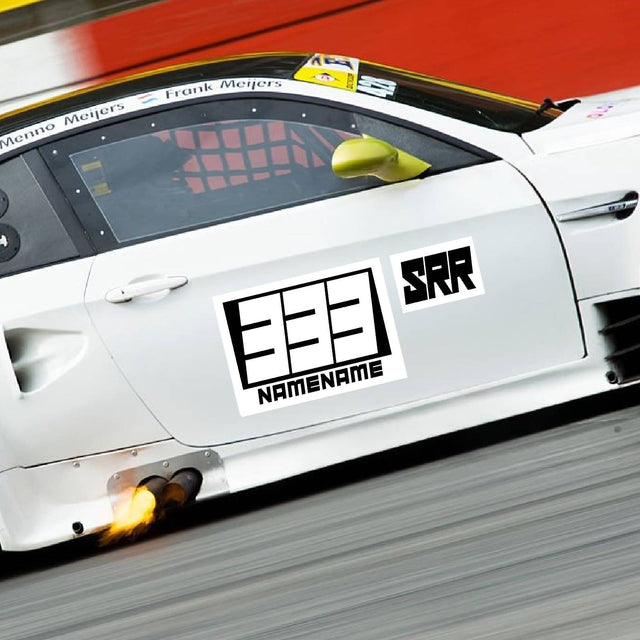 Custom SCCA Race Number Class Sticker Autocross Number Plate Class Magnet - SCCA06 Rectangle Racing Number, Class and Name