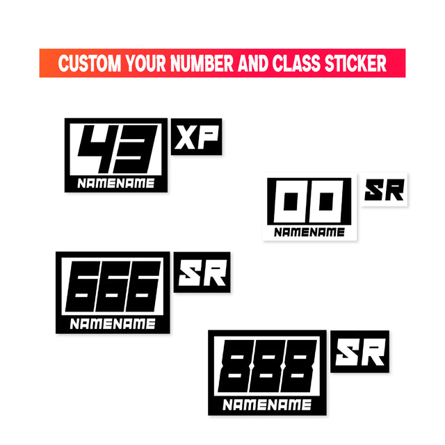 Custom SCCA Race Number Class Sticker Autocross Number Plate Class Magnet - SCCA06 Rectangle Racing Number, Class and Name