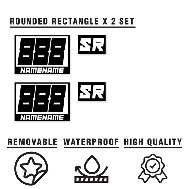 Custom SCCA Race Number Class Sticker Autocross Number Plate Class Magnet - SCCA06 Rectangle Racing Number, Class and Name