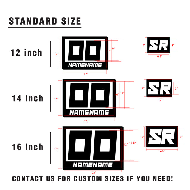 Custom SCCA Race Number Class Sticker Autocross Number Plate Class Magnet - SCCA06 Rectangle Racing Number, Class and Name