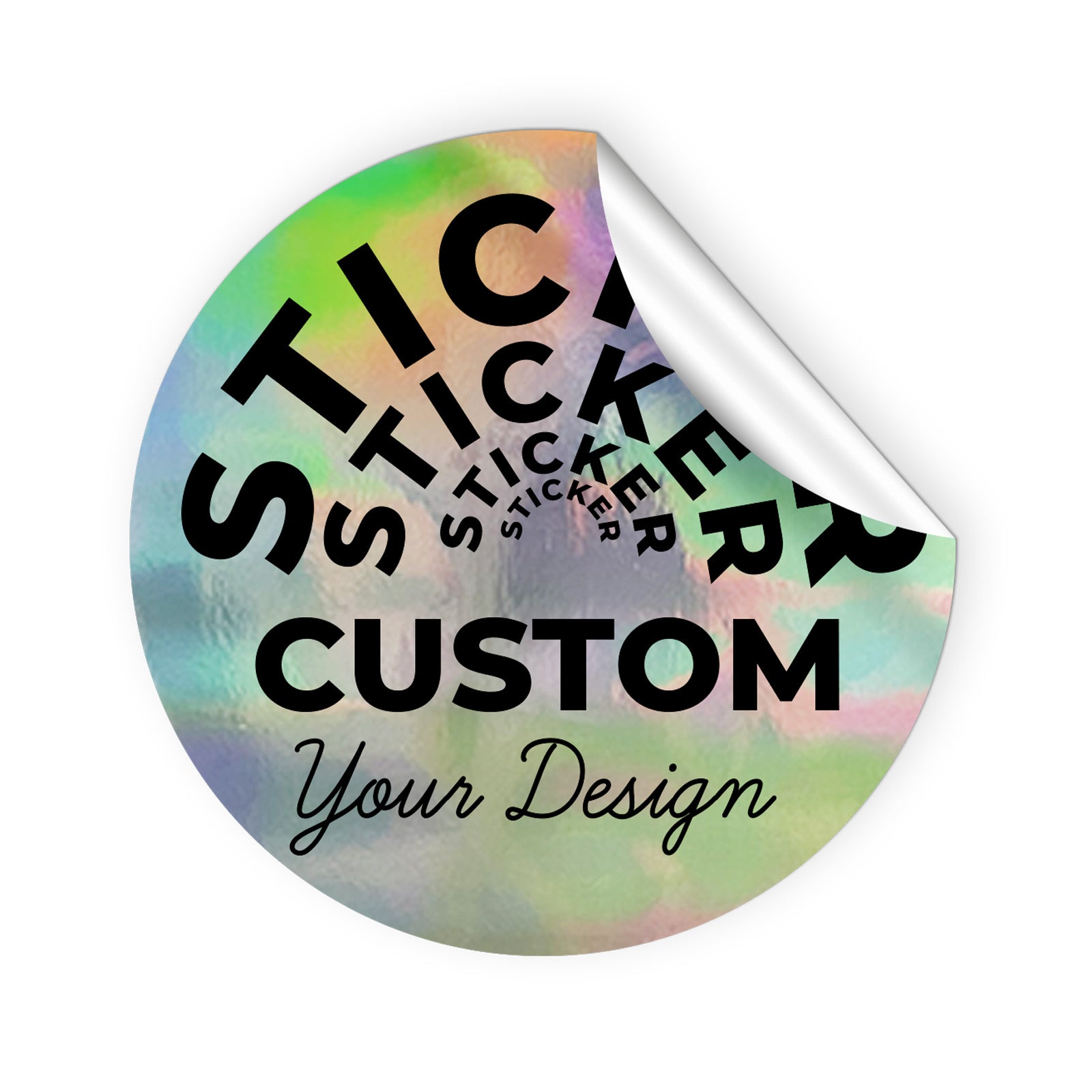 Circle | Holographic Custom Die Cut Sticker Personalized Iridescent ...