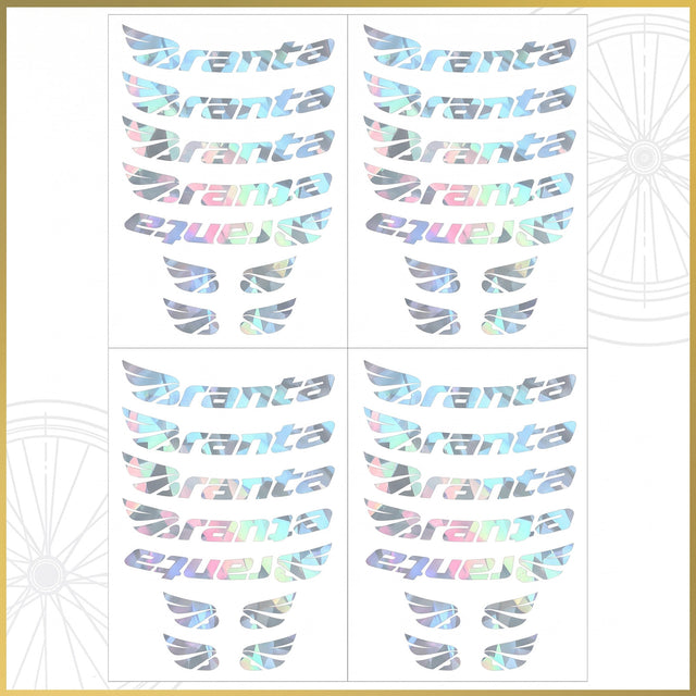 For Branta C45 Wheel Decal Set – 700C Road Bike Rim Stickers (45mm Depth, Holo Glitter / Holo Glitter)