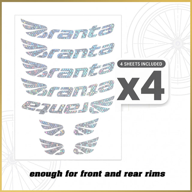 For Branta C45 Wheel Decal Set – 700C Road Bike Rim Stickers (45mm Depth, Holo Glitter / Holo Glitter)