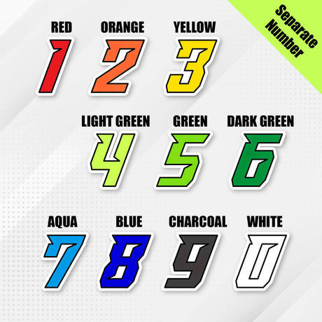 Custom racing number sticker for personalizing race gear diecut stickers motocross off-road rally car number stickers