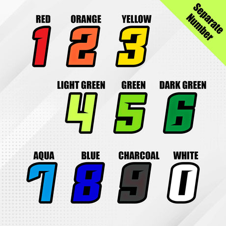 Custom racing number sticker for personalizing race gear diecut stickers motocross off-road rally car number stickers