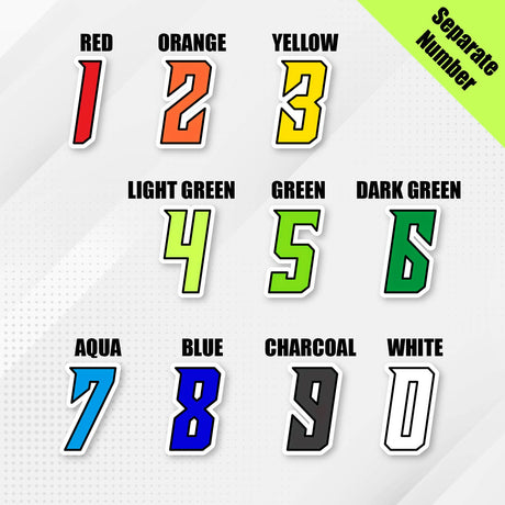 Custom racing number sticker for personalizing race gear diecut stickers motocross off-road rally car number stickers