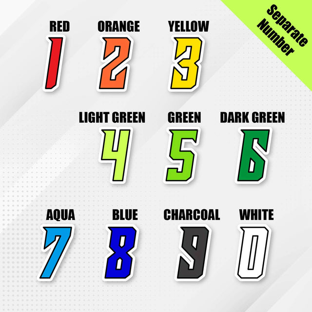 Custom racing number sticker for personalizing race gear diecut stickers motocross off-road rally car number stickers