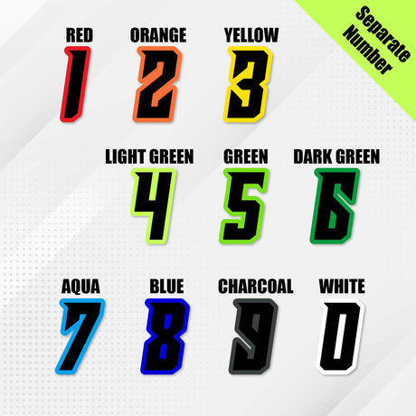 Custom racing number sticker for personalizing race gear diecut stickers motocross off-road rally car number stickers