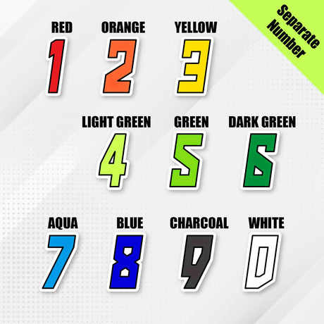 Custom racing number sticker for personalizing race gear diecut stickers motocross off-road rally car number stickers