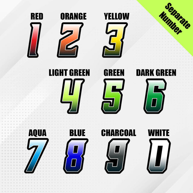 Custom racing number sticker for personalizing race gear diecut stickers motocross off-road rally car number stickers