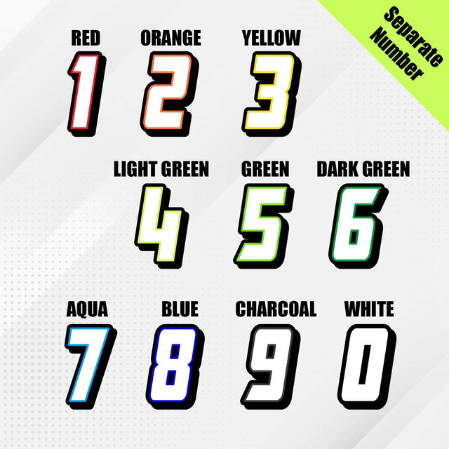Custom racing number sticker for personalizing race gear diecut stickers motocross off-road rally car number stickers