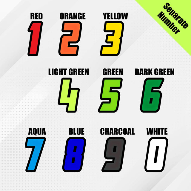 Custom racing number sticker for personalizing race gear diecut stickers motocross off-road rally car number stickers