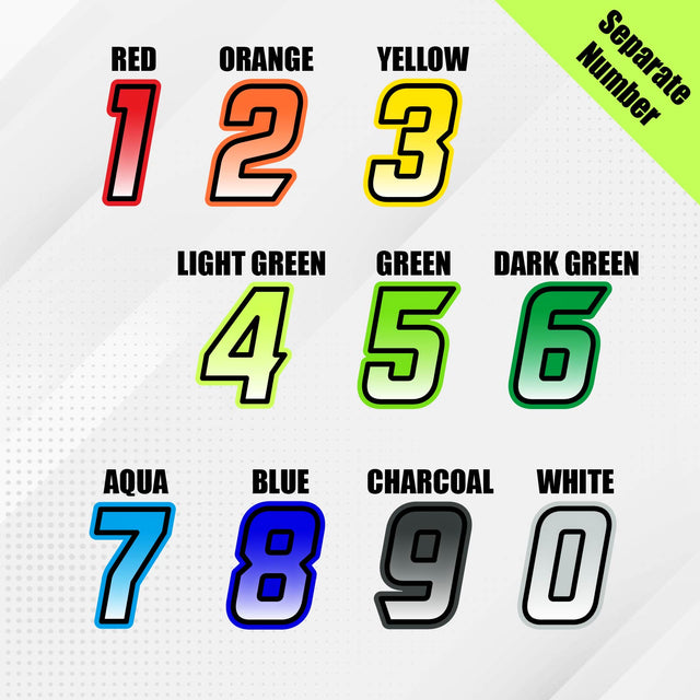 Custom racing number sticker for personalizing race gear diecut stickers motocross off-road rally car number stickers