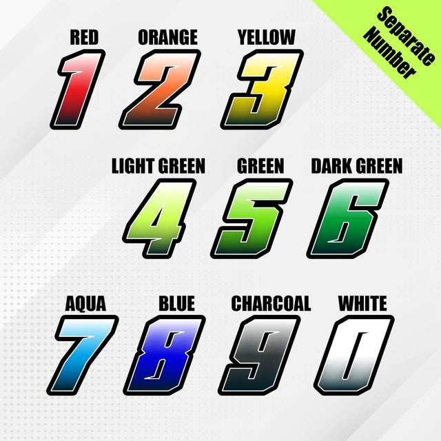 Custom racing number sticker for personalizing race gear diecut stickers motocross off-road rally car number stickers
