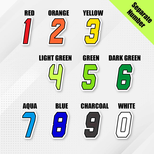 Custom racing number sticker for personalizing race gear diecut stickers motocross off-road rally car number stickers