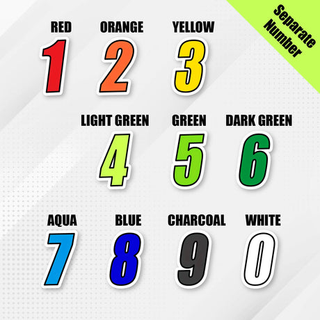 Custom racing number sticker for personalizing race gear diecut stickers motocross off-road rally car number stickers
