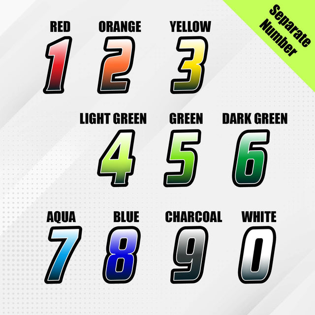 Custom racing number sticker for personalizing race gear diecut stickers motocross off-road rally car number stickers