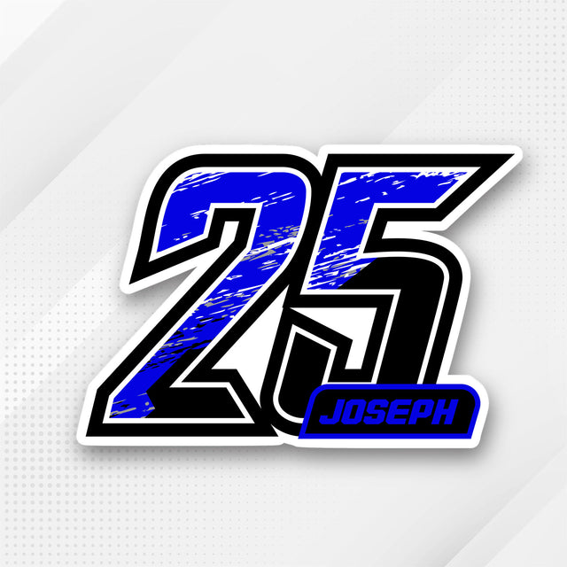 Personalize your racing experience with our custom number decals.