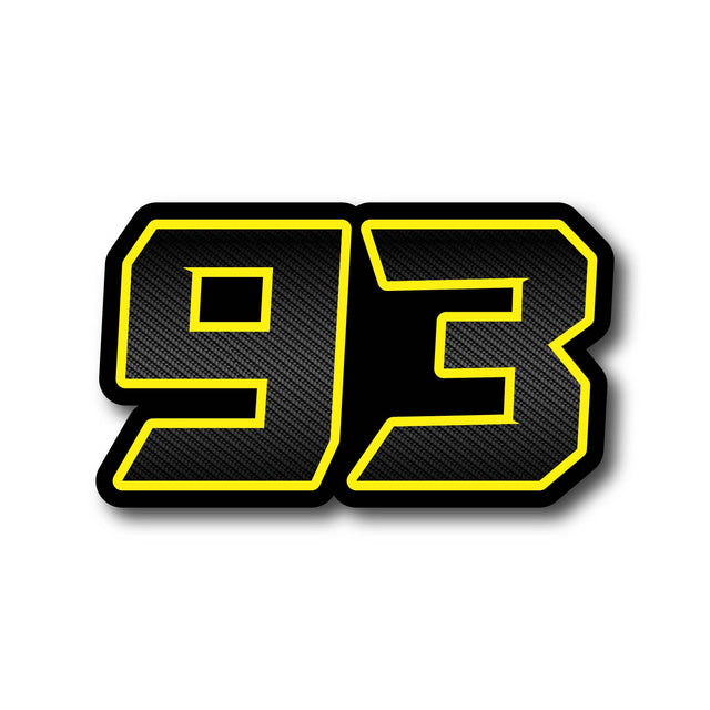 STICKERBAO -  Custom Racing Number Stickers - Track Day Removable Waterproof Decal (3 of set) - NUM46 G012