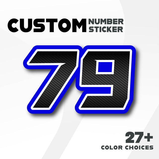 STICKERBAO -  Custom Racing Number Stickers - Track Day Removable Waterproof Decal (3 of set) - NUM46 G012