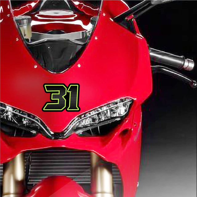 STICKERBAO -  Custom Racing Number Stickers - Track Day Removable Waterproof Decal (3 of set) - NUM46 G012