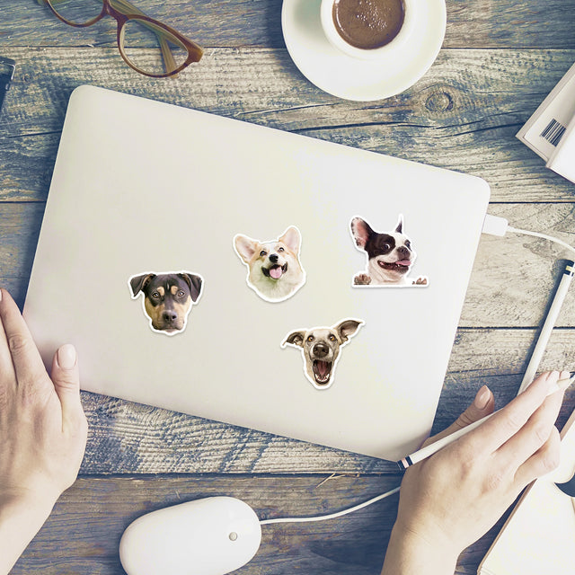 Pet Portrait Stickers | Custom Dog Sticker, Custom contour cut stickers, personalize stickers, Turn Photo Into Sticker, Custom Photo Sticker - StickerBao Wheel Sticker Store