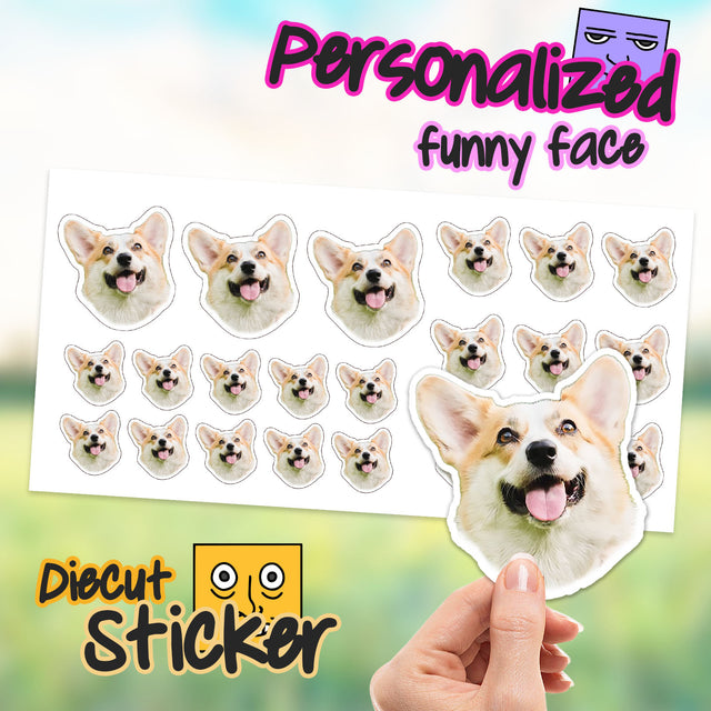 Pet Portrait Stickers | Custom Dog Sticker, Custom contour cut stickers, personalize stickers, Turn Photo Into Sticker, Custom Photo Sticker - StickerBao Wheel Sticker Store