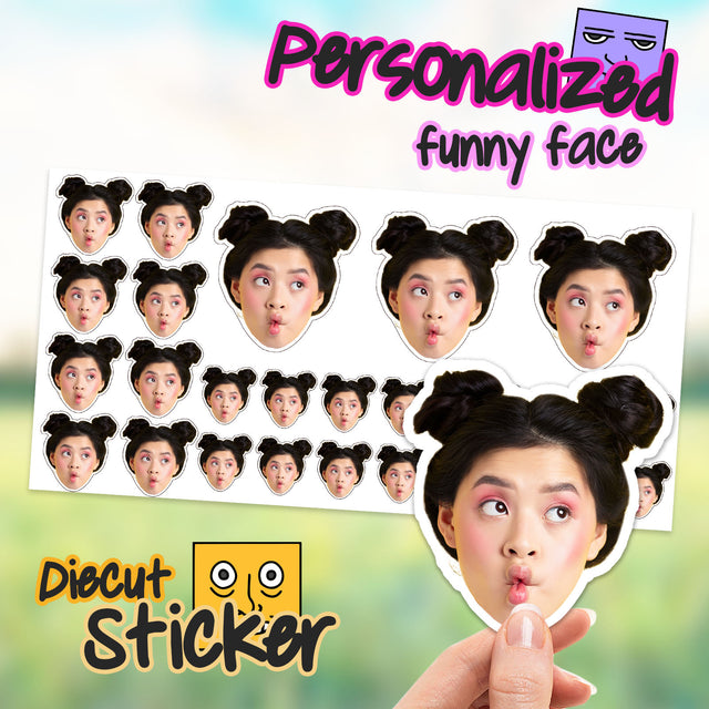 Turn Photo Into Sticker, Face Sticker Sheet, Custom Photo Sticker, Personalized Face Sticker Custom Party Favors, Custom contour cut sticker - StickerBao Wheel Sticker Store