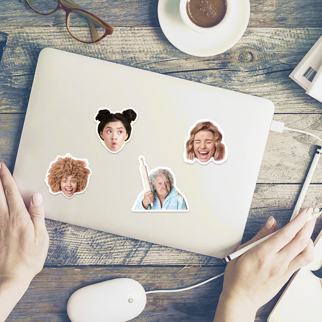 Turn Photo Into Sticker, Face Sticker Sheet, Custom Photo Sticker, Personalized Face Sticker Custom Party Favors, Custom contour cut sticker - StickerBao Wheel Sticker Store